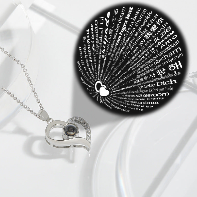 Heart Shaped 100 Languages I Love You Necklace